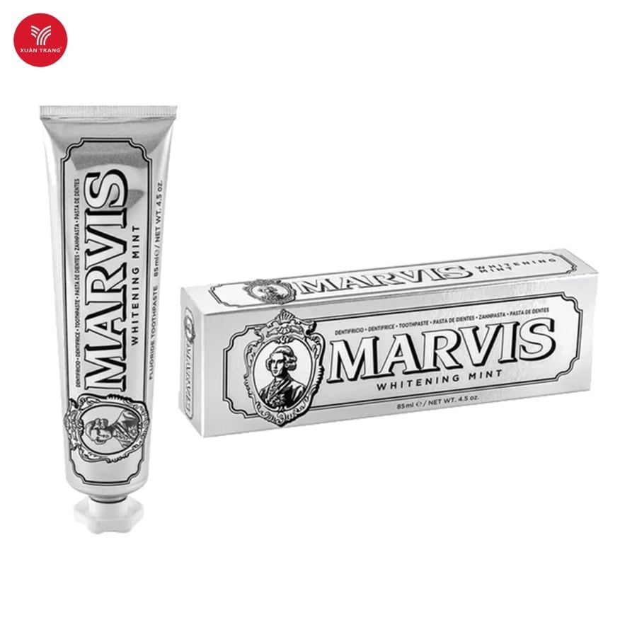 MARVIS_Kem Đánh Răng Whitening Mint 85ml(Bạc)