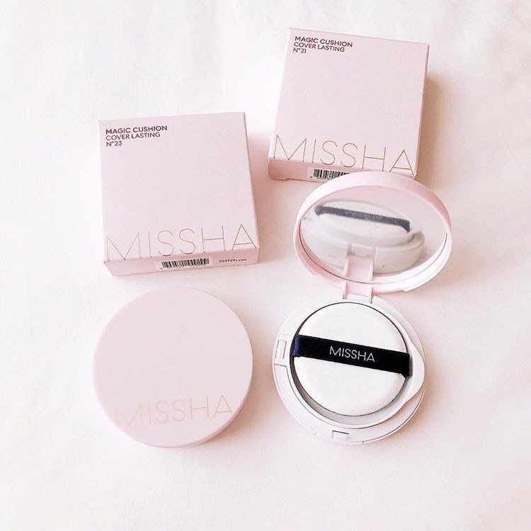 MISSHA_Phấn Nước Kiềm Dầu Magic Cushion Cover Lasting Hộp Hồng #23 Medium Beige 15G