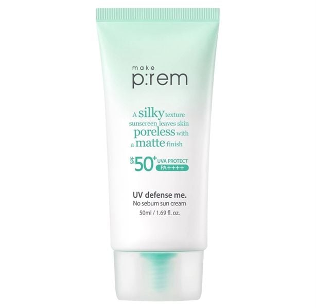 MAKE P:REM_Kem Chống Nắng Vật Lý Kiềm Dầu Khô Ráo Uv Defense Me. No Sebum Sun Cream 50ml