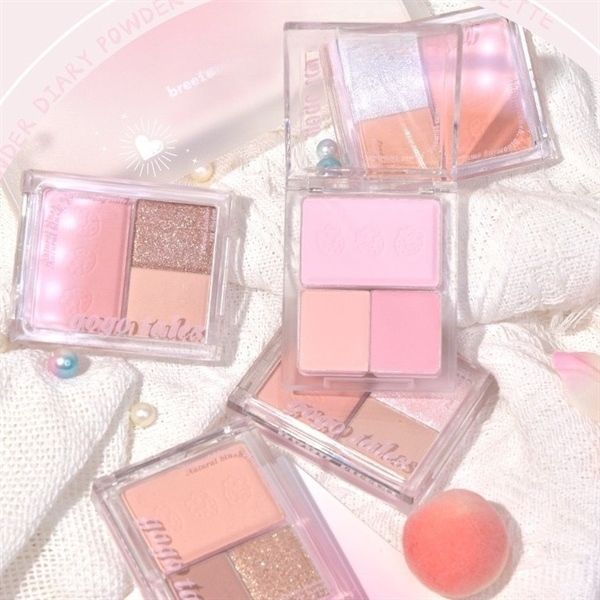 GOGO TALES_Bảng Phấn Mắt Má Hồng 3 Ô Sweet Diary GT644 #G02 11.5g