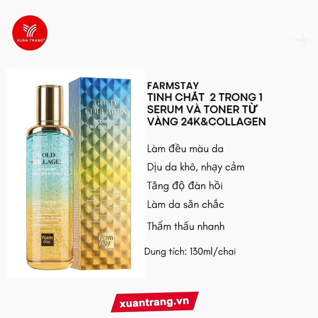 FARMSTAY_Tinh Chất Serum & Toner 2in1 Từ Vàng 24k Và Collagen 130ml