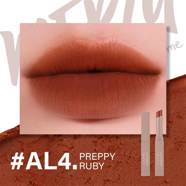 MERZY_Son Thỏi Lì Academia Cotton Lipstick AL4. Preppy Ruby