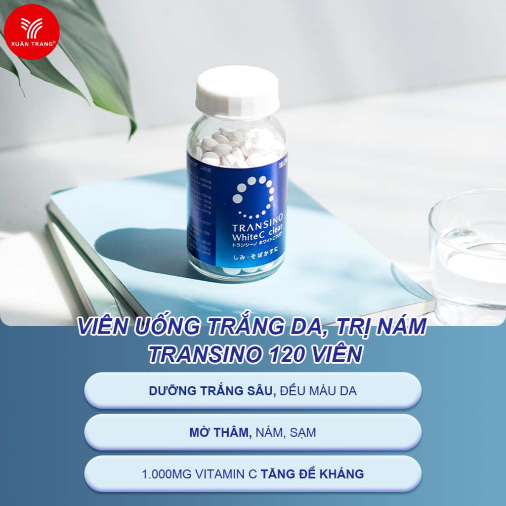 TRANSINO_Viên Uống Trắng Da, Trị Nám Tàn Nhang White C