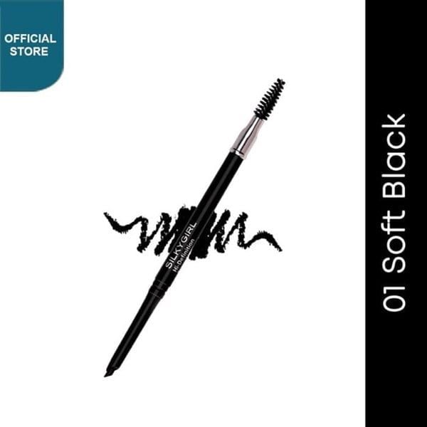 SILKYGIRL_Chì Kẻ Chân Mày Hai Đầu #01 Soft Black (Ge0215-01)