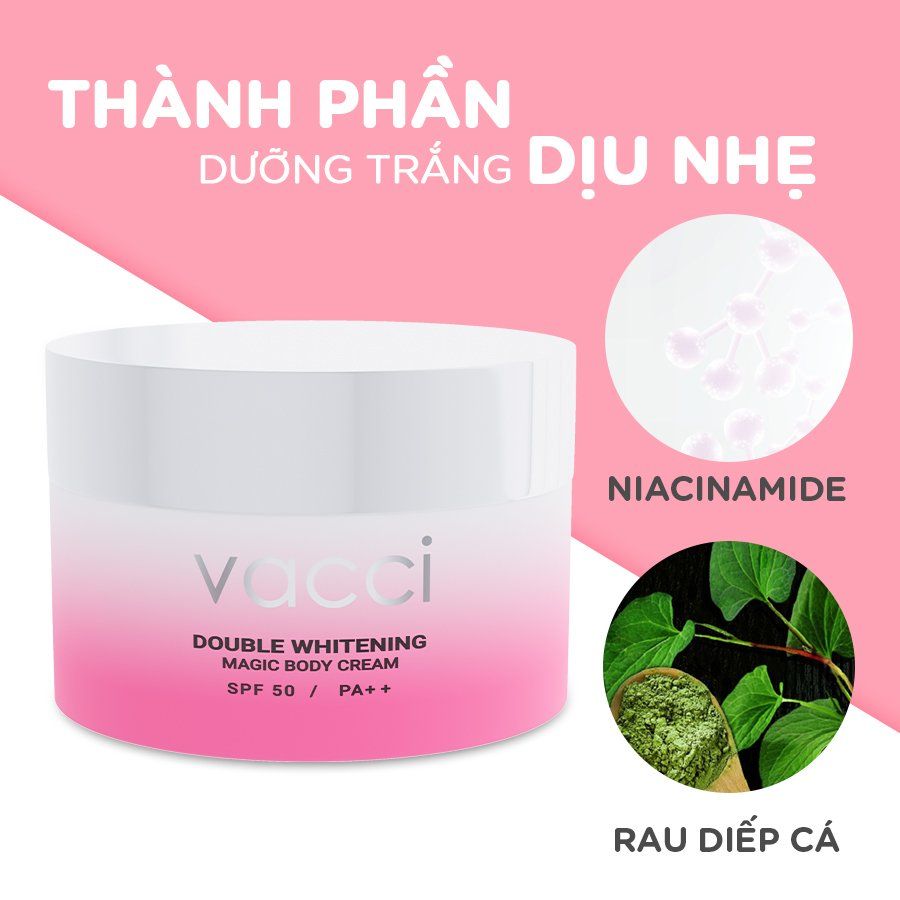 VACCI_Kem Dưỡng Trắng Da Toàn Thân Double Whitening Magic Body Cream 160ml