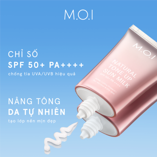 M.O.I_Kem Chống Nắng Nâng Tone Natural Tone Up Sun Milk 40ml