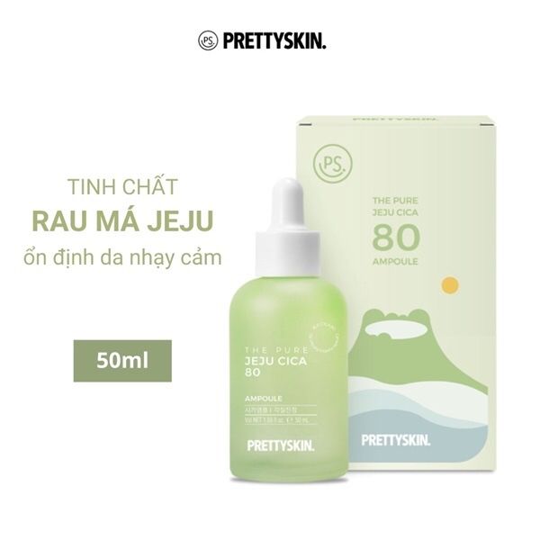 PRETTYSKIN_Tinh Chất Rau Má The Pure JeJu Cica 80 Ampoule 50ml
