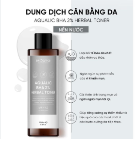 DRCEUTICS_Nước Hoa Hồng Aqualic BHA 2% Herbal Toner 100ml