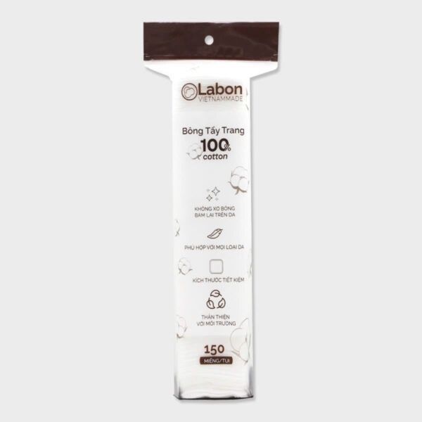 LABON_Bông Tẩy Trang 100% Cotton 150Miếng/Cây