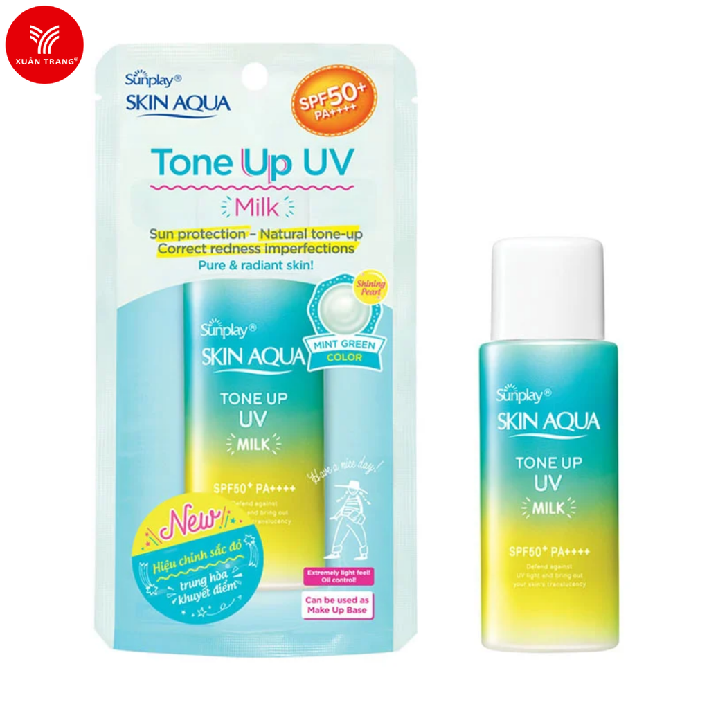 Sunplay_Kem Chống Nắng Hiệu Chỉnh Sắc Da Cho Da Dầu, Mụn Tone Up UV Milk 50g (Xanh)
