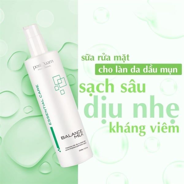POSTQUAM_Q01A-Q01B Sữa Rửa Mặt Cho Da Dầu Mụn Balance Milk Cleansing Milk For Oily Or Mixer Skin 250ml
