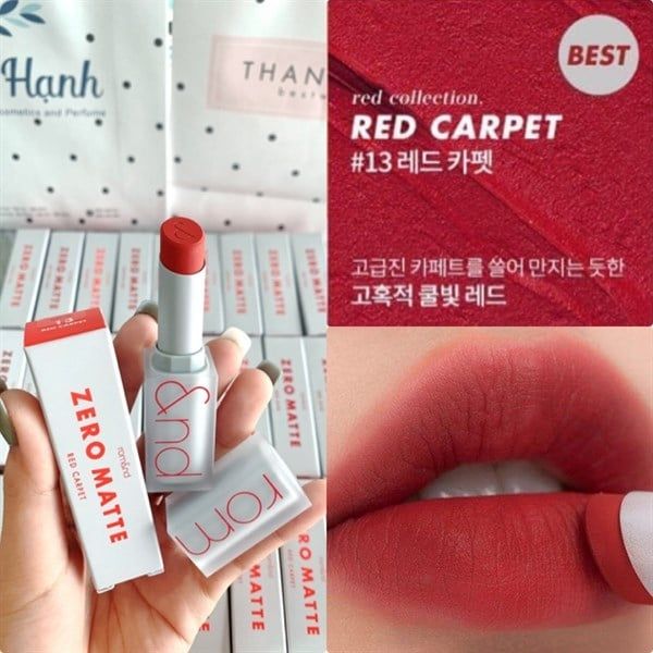 ROMAND_Son Thỏi Zero Matte Lipstick No.13 Red Carpet