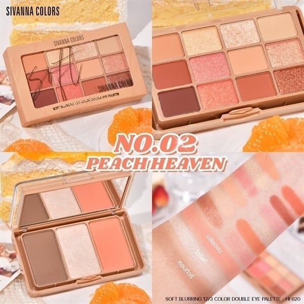 SIVANNA_Màu Mắt 2 tầng 12 Ô Soft Blurring No.03 Almond Cream