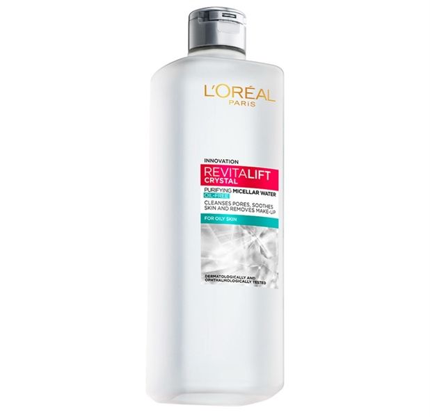L'OREAL_Nước Tẩy Trang Nắp Xám Làm Sạch Sâu Cho Da Dầu Revitalift Crystal Micellar Water 400ml