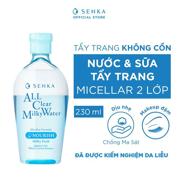 SENKA_Nước Sữa Tẩy Trang 2 Lớp Sạch Sâu & Dịu Mát 230ml