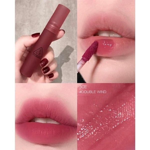 3CE_Son Kem Lì Blur Water Tint #Double Wind (Đỏ Rượu Vang) 4.6G