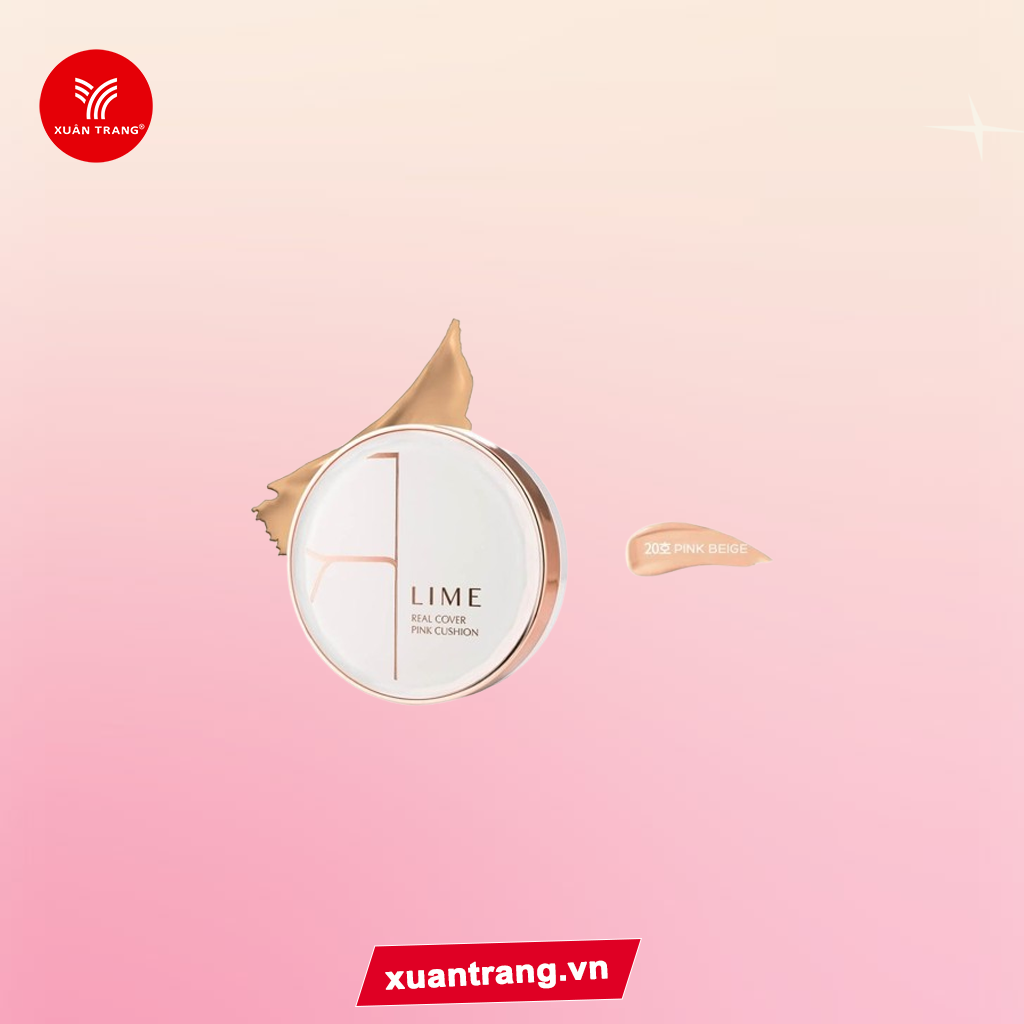 LIME_Phấn Nước Real Cover Pink Cushion SPF 50+/PA+++ 20 Pink Beige 20G (Hộp Vàng)