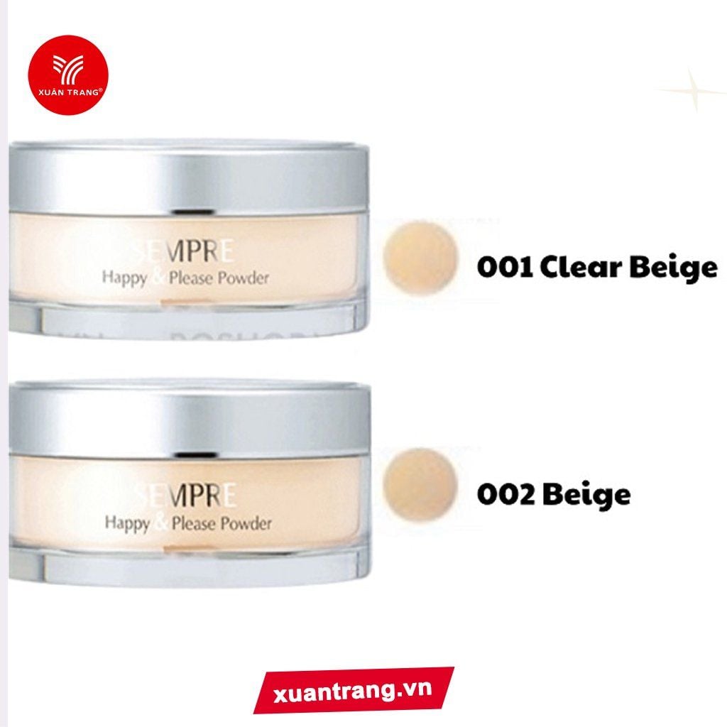 GEO_Phấn Phủ Bột Sempre Happy & Please Powder No.02 Beige 25G