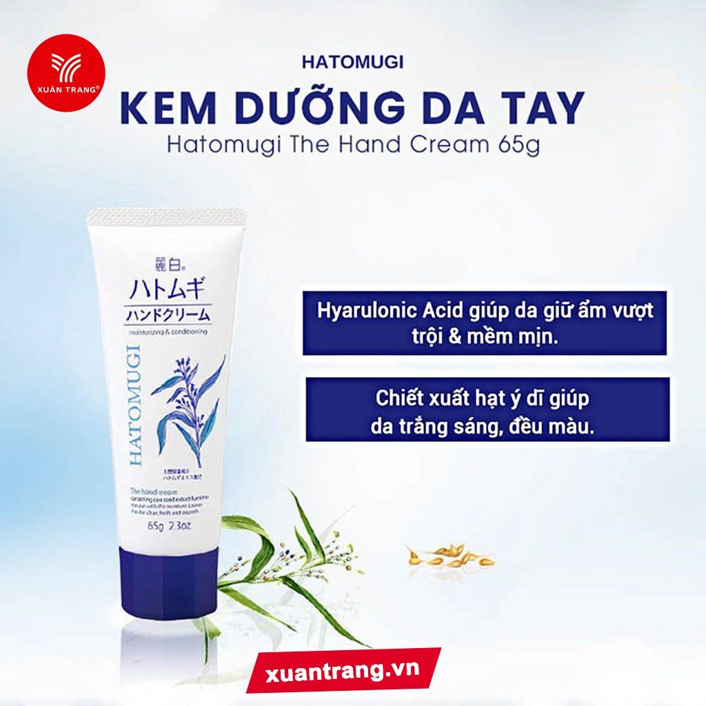 HATOMUGI_Kem Dưỡng Da Tay Dưỡng Ẩm Và Mềm Min 65g
