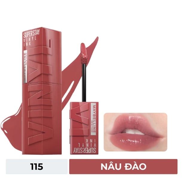 MAYBELLINE_Son Kem Bóng Super Stay Vinyl Ink #115 Peppy 4.2ml