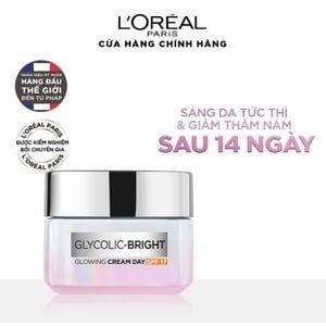 L'ORÉAL_Kem Dưỡng Sáng Mịn Mờ Thâm Nám Ban Ngày Glycolic-Bright 50ml (Hồng)