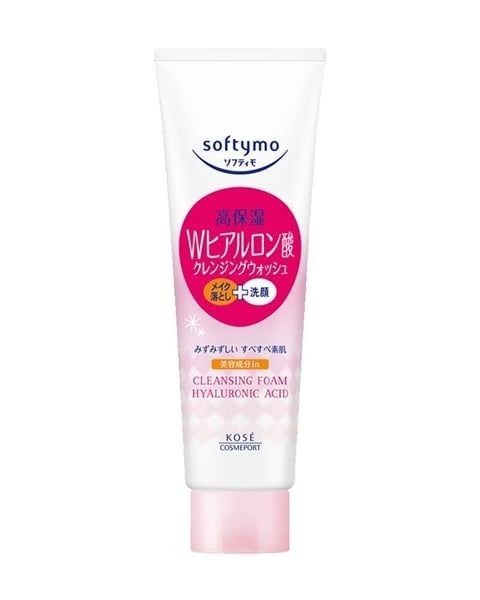 KOSE_Sữa Rửa Mặt Softymo Cleansing Foam Hyaluronic Acid 190G (Hồng)