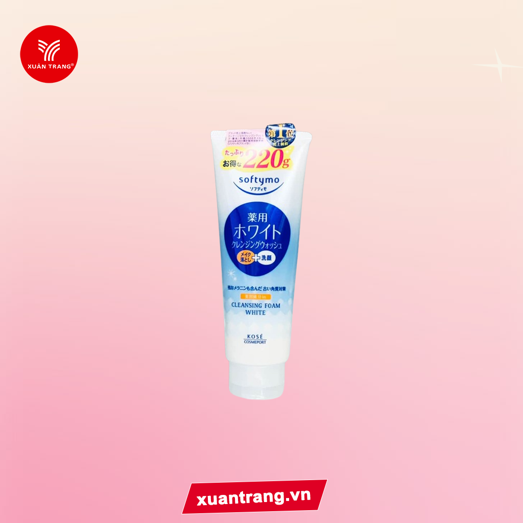 KOSE_Sữa Rửa Mặt Softymo White (Tím) 220G