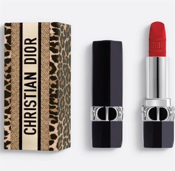 DIOR_Son Thỏi Rouge Velvet 999 Matte 3.5G Kèm Hộp Lipstick Holder