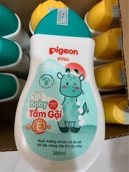 PIGEON_Tắm Gội 2 Trong 1 Chiết Suất Jojoba (Xanh) 200ml