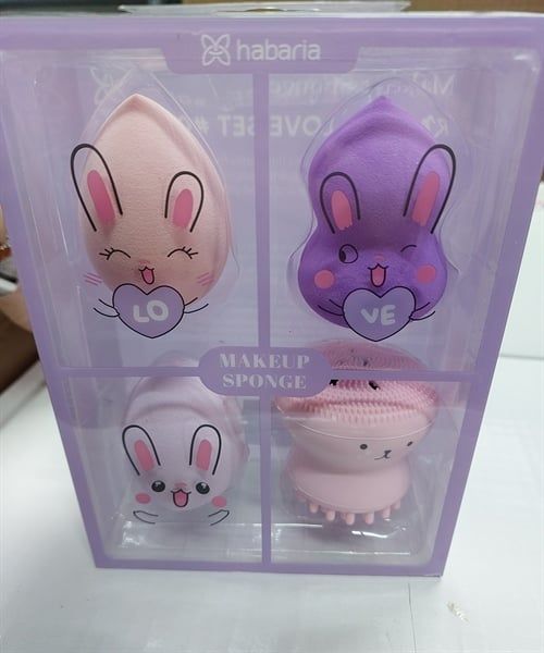 HABARIA_Set Bông Mút Tán Nền 4 Món Rabbits Love