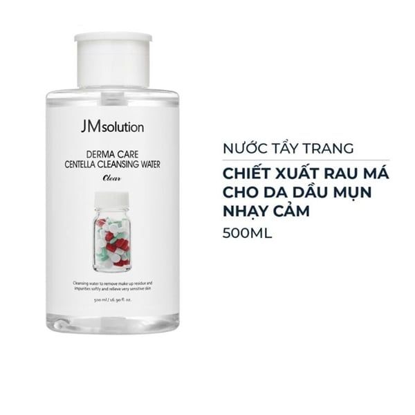 JMSOLUTION_Nước Tẩy Trang Rau Má Cho Da Dầu Mụn 500ml