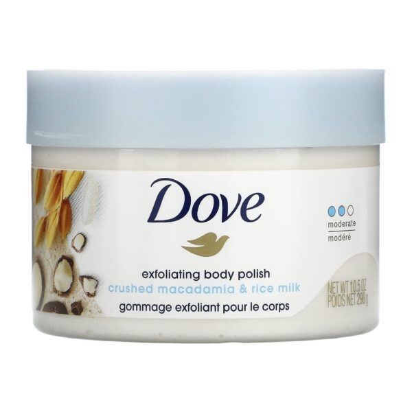 DOVE_Tẩy Tế Bào Chết Body Macadamia Và Sữa Gạo 298g
