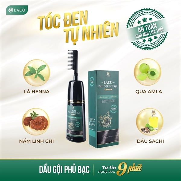 LACO_Dầu Gội Phủ Bạc Black Hair 200ml
