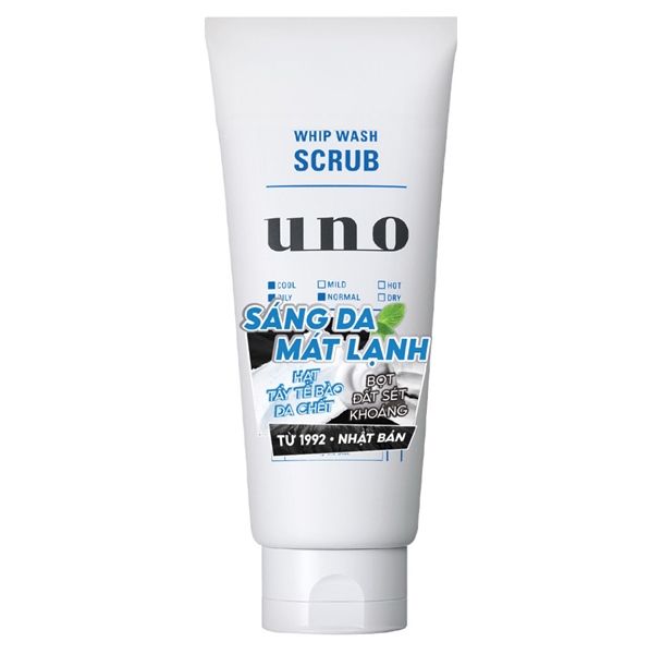 UNO_Sữa Rửa Mặt Cho Nam Whip Wash Scrub 130G