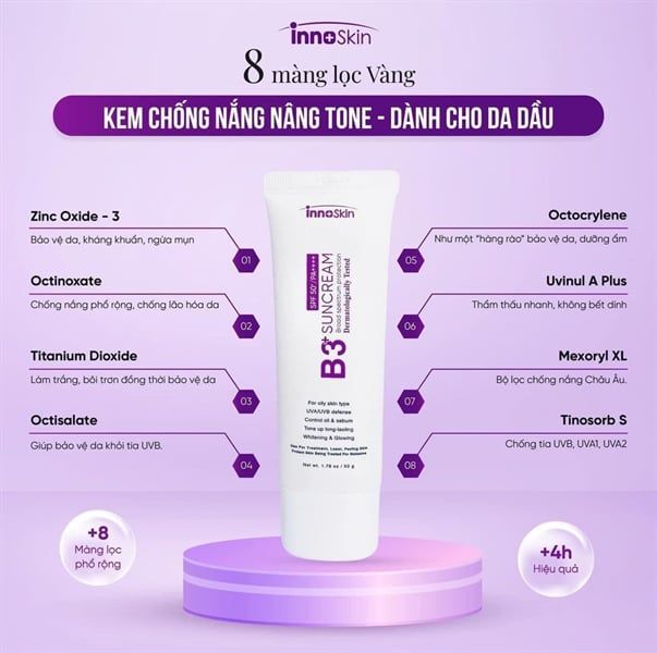 INNOSKIN_Kem Chống Nắng Dành Cho Da Dầu 50ml