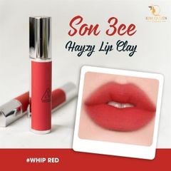 3CE_Son Kem Hazy Lip Clay #Whip Red (Đỏ Hồng Đất) 4G