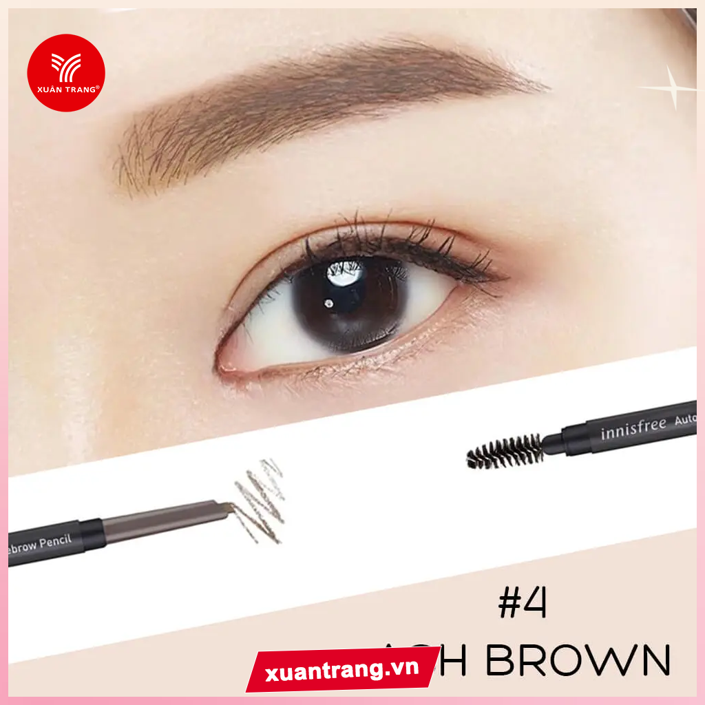 INNISFREE_Chì Kẻ Mày Auto Eyebrow Pencil #04 Ash Gray