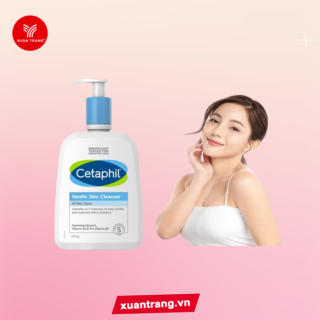 CETAPHIL_Sữa Rửa Mặt Dịu Nhẹ Cho Da Nhạy Cảm ( không tạo bọt) Gentle Skin Cleanser 473ml