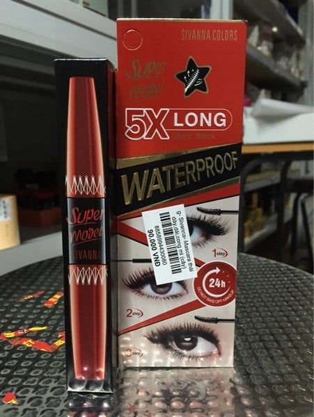 SIVANNA_Mascara 2 Đầu Super Model 5X Long Deep Black HF893