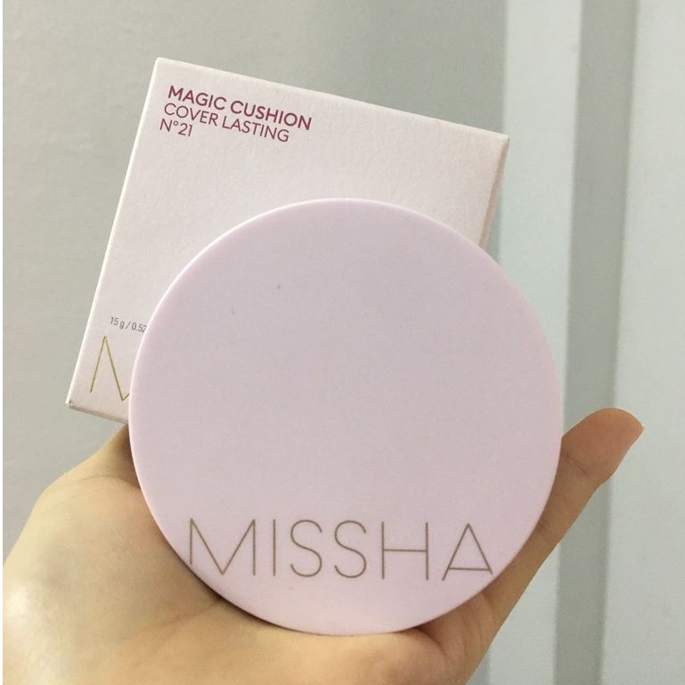 MISSHA_Phấn Nước Kiềm Dầu Magic Cushion Cover Lasting Hộp Hồng #21 Light Beige 15G