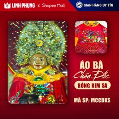 Áo Bà Châu Đốc An Giang - Áo mặc rồng chìm kết hạt kim sa (Đỏ, Vàng) - Mã: MCCDKS