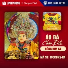 Áo bà Châu Đốc rồng chìm kết kim sa (đỏ, vàng) - MCCD