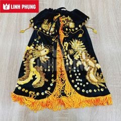Áo Choàng Nhung Rồng Phụng Vàng Decal (Cúng Bà Địa Mẫu, Chúa Xứ, Ngũ Hành,v.v..) - Mã SP: CRPTV