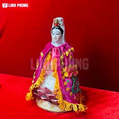 Áo choàng Quan Âm vải nhung kết sen trúc (20cm - 80cm) - Mã: QAK