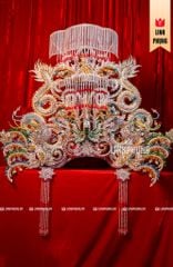 [CAO CẤP] Mão Bà Châu Đốc 2 Mâm - 6 Thân Rồng Uốn Lượn - Sắc Đỏ Quyền Nghi