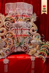 [CAO CẤP] Mão Bà Châu Đốc 2 Mâm - 6 Thân Rồng Uốn Lượn - Sắc Đỏ Quyền Nghi