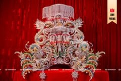 [CAO CẤP] Mão Bà Châu Đốc 2 Mâm - 6 Thân Rồng Uốn Lượn - Sắc Đỏ Quyền Nghi