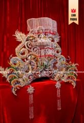 [CAO CẤP] Mão Bà Châu Đốc 2 Mâm - 6 Thân Rồng Uốn Lượn - Sắc Đỏ Quyền Nghi