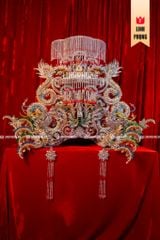 [CAO CẤP] Mão Bà Châu Đốc 2 Mâm - 6 Thân Rồng Uốn Lượn - Sắc Đỏ Quyền Nghi