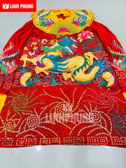 Áo Bà Châu Đốc An Giang - Rồng nổi kết cườm (Vàng, Đỏ) - MNCD(c)